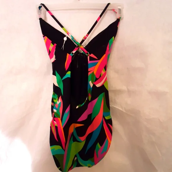 Trina Turk Birds Of Paradise One Piece Swimsuit Size 14 - Picture 8 of 10